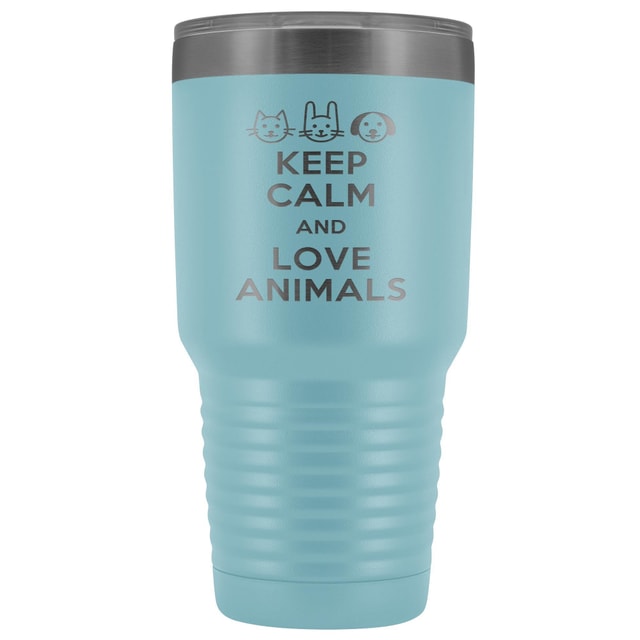 Keep Calm and Love Animals 30oz Vacuum Tumbler - Polar Camel Double Wall Insulated