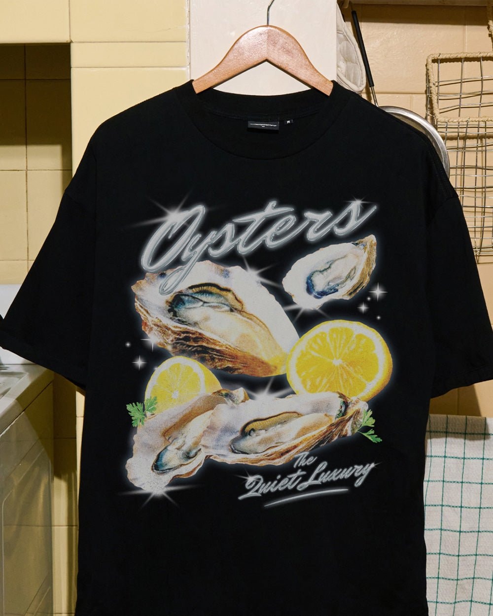 Oysters The Quiet Luxury Oversized Graphic Tee Unisex 100% Combed Cotton Heavyweight