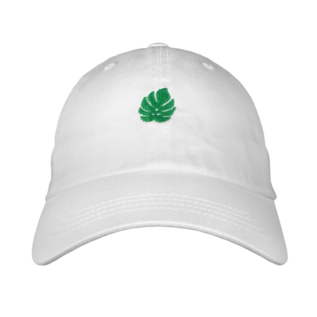 Monstera Dad Hat - Embroidered USA Made 100% Cotton Twill Unstructured Adjustable