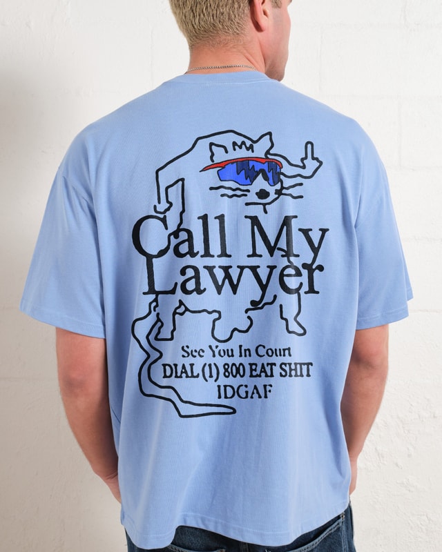 Call My Lawyer Oversized Graphic Tee Unisex 100% Combed Cotton Heavyweight 275gsm