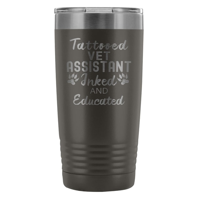 Vet Assistant Tattooed Inked and Educated 20oz Vacuum Tumbler by Polar Camel