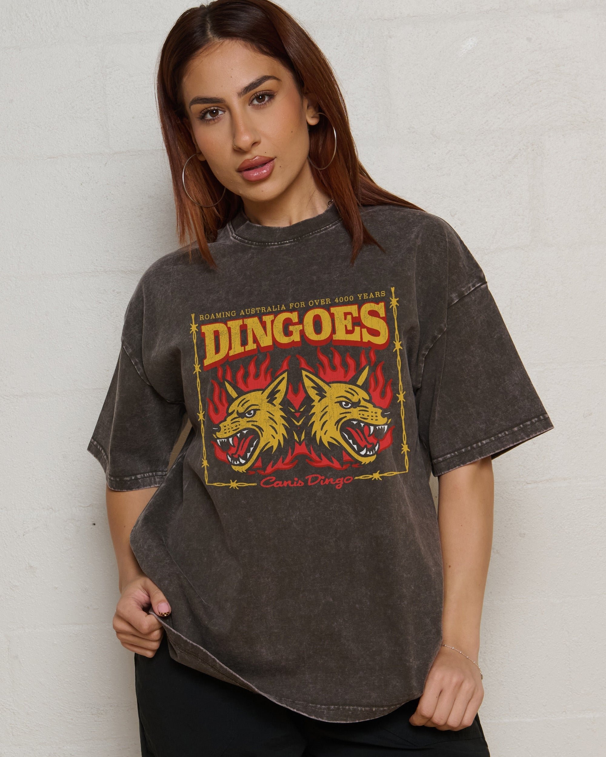 Territory Dingoes Oversized Graphic Tee Unisex T-Shirt - 100% Combed Cotton Heavyweight 275gsm