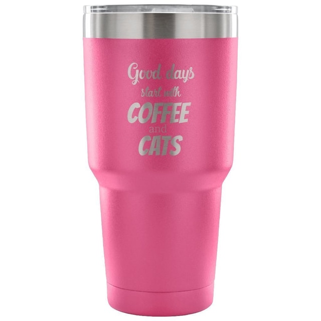 Coffee and Cats 30oz Vacuum Insulated Tumbler for Veterinarians
