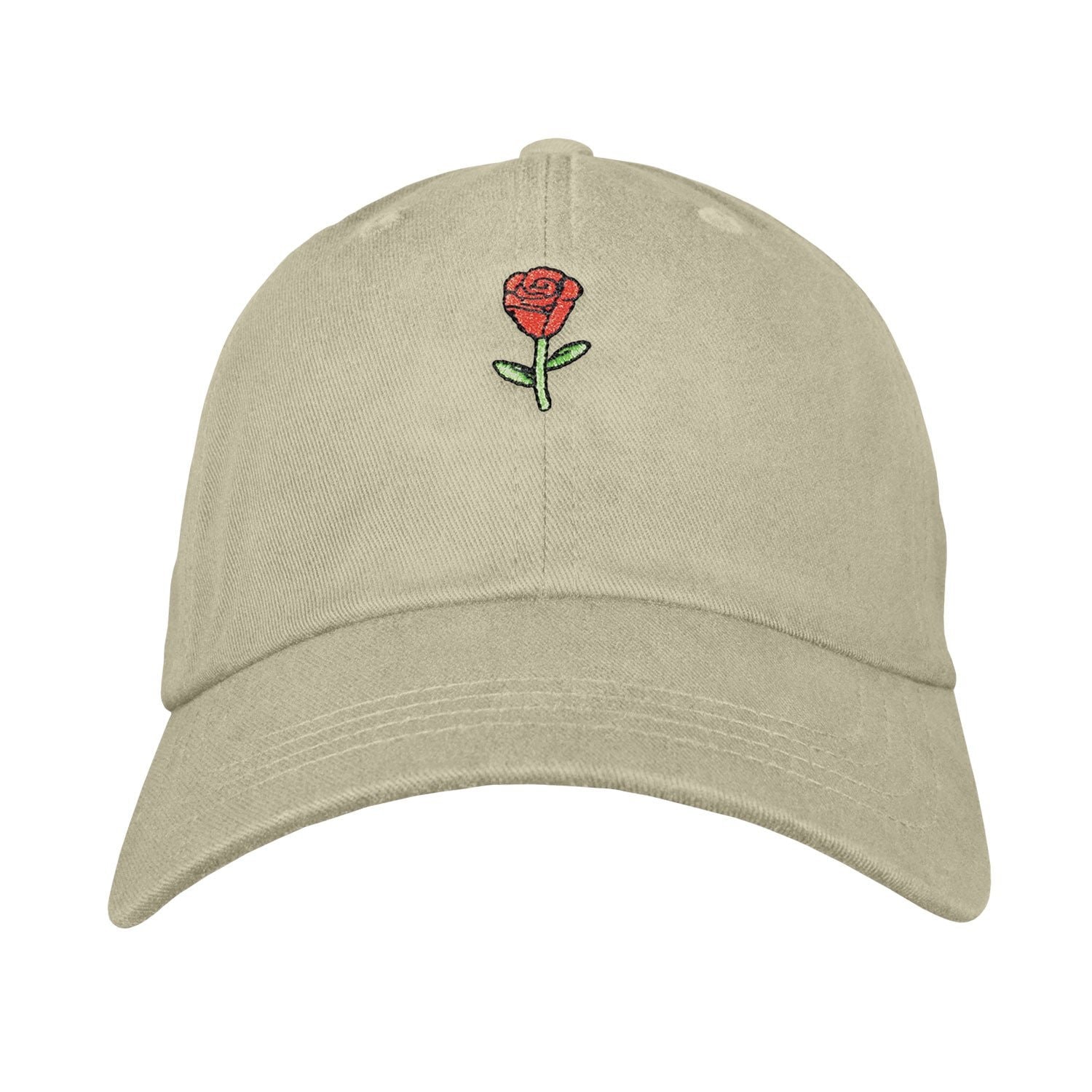 Rose Dad Hat - Embroidered USA Made 100% Cotton Unstructured Adjustable