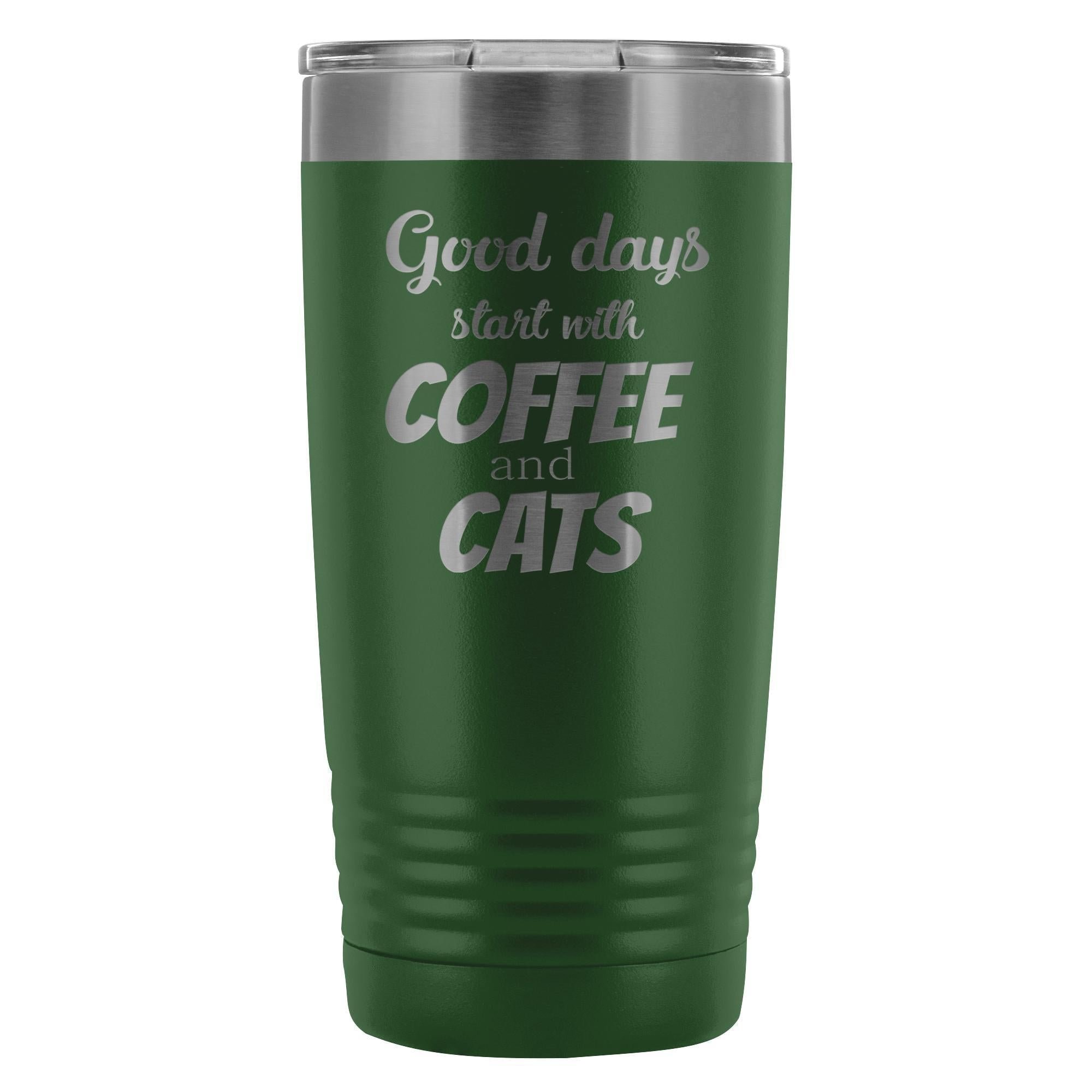 Coffee and Cats 20oz Vacuum Tumbler - Polar Camel Double Wall Insulated Stainless Steel