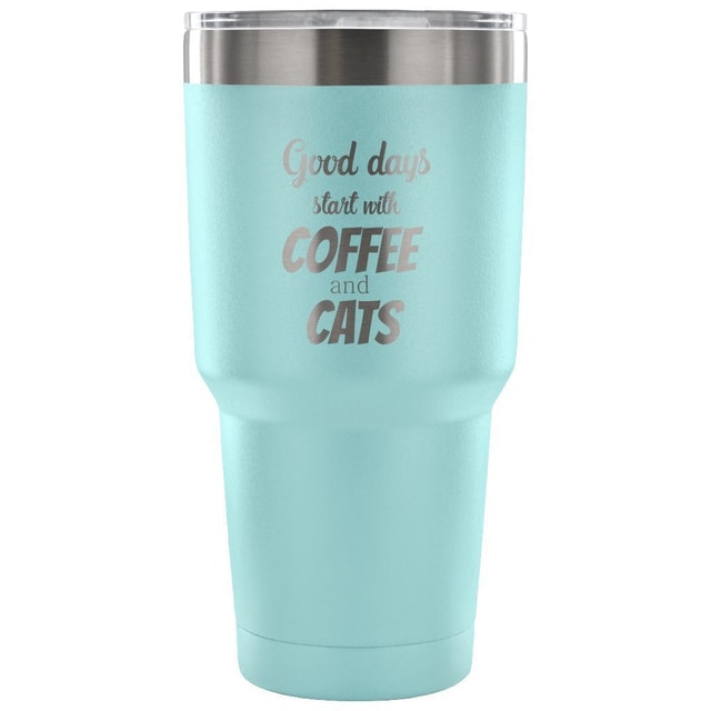Coffee and Cats 30oz Vacuum Insulated Tumbler for Veterinarians