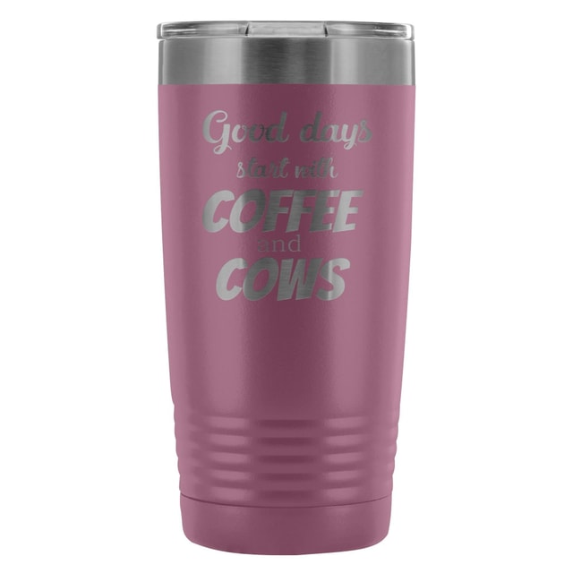 Coffee and Cows 20oz Vacuum Tumbler - Polar Camel Double Wall Insulated Stainless Steel