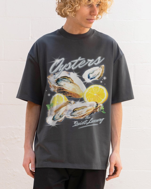 Oysters The Quiet Luxury Oversized Graphic Tee Unisex 100% Combed Cotton Heavyweight