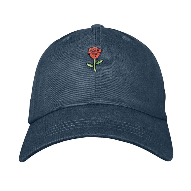 Rose Dad Hat - Embroidered USA Made 100% Cotton Unstructured Adjustable