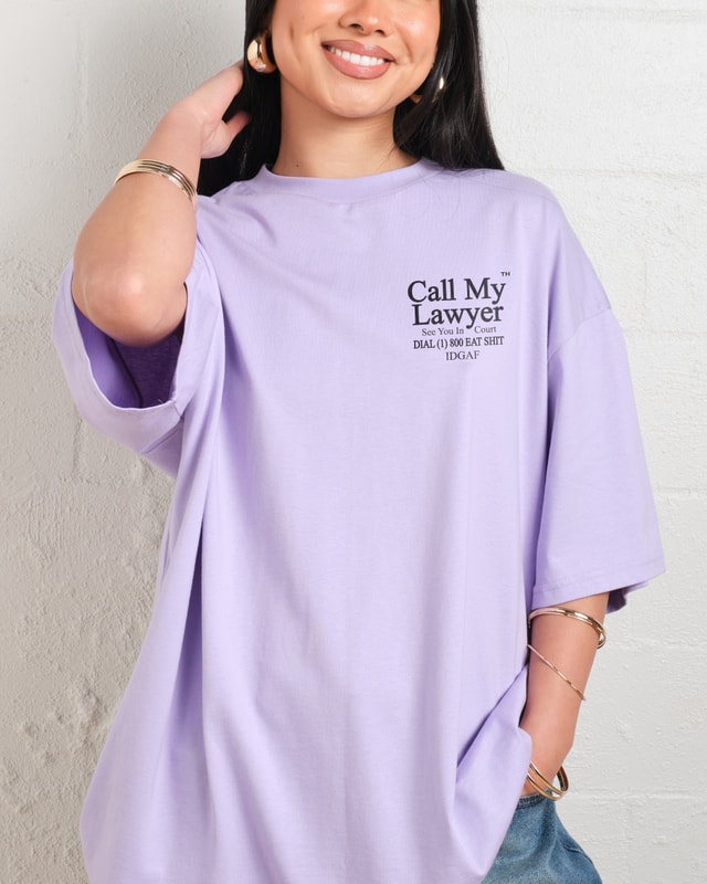 Call My Lawyer Oversized Graphic Tee Unisex 100% Combed Cotton Heavyweight 275gsm