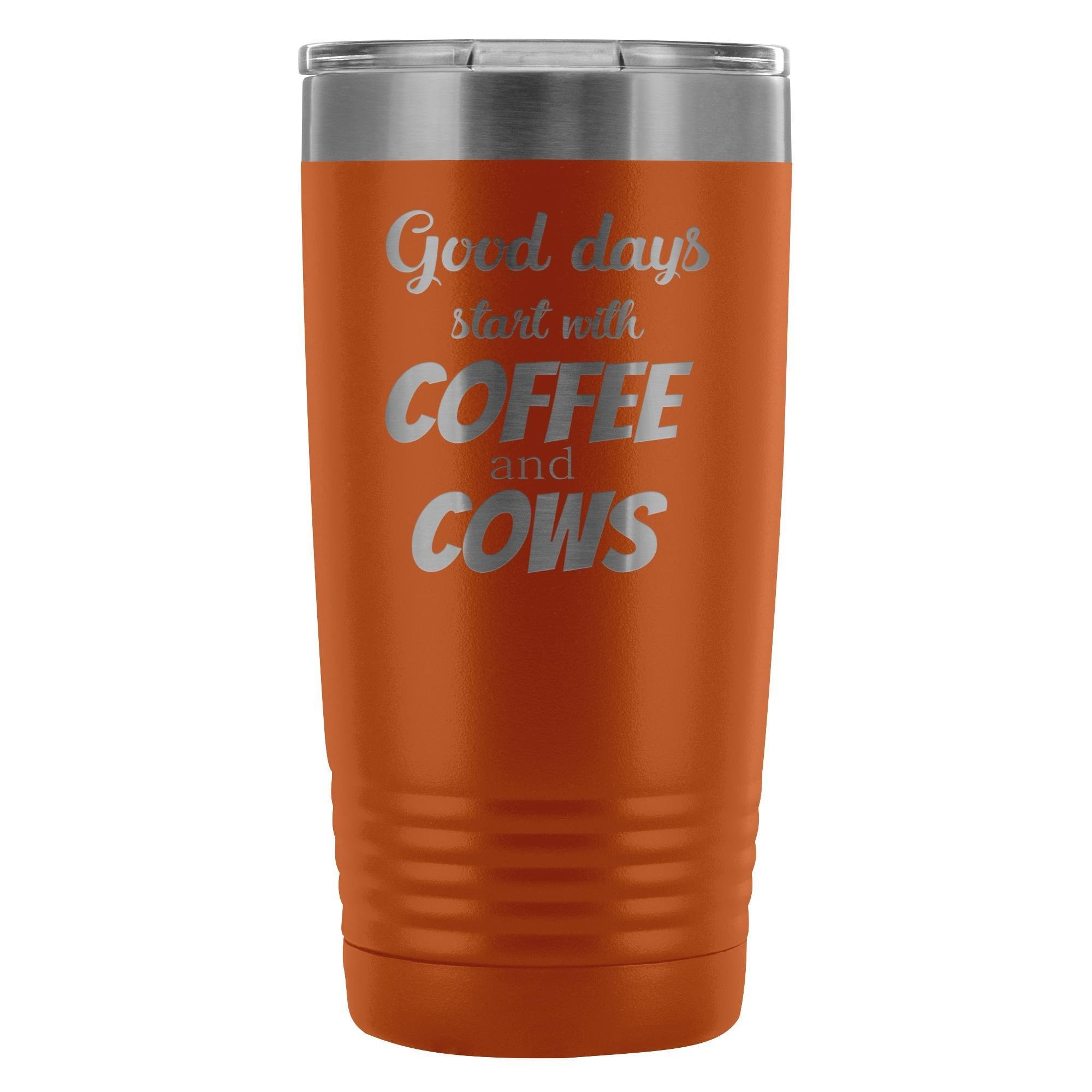 Coffee and Cows 20oz Vacuum Tumbler - Polar Camel Double Wall Insulated Stainless Steel
