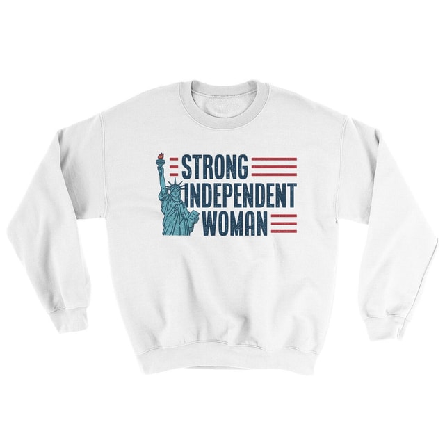 Strong Independent Woman Ugly Sweater Crewneck Sweatshirt