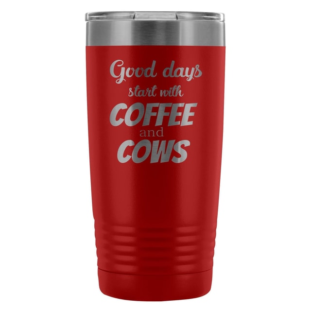 Coffee and Cows 20oz Vacuum Tumbler - Polar Camel Double Wall Insulated Stainless Steel