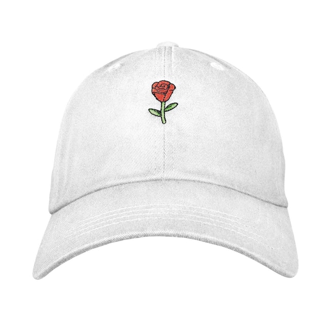 Rose Dad Hat - Embroidered USA Made 100% Cotton Unstructured Adjustable