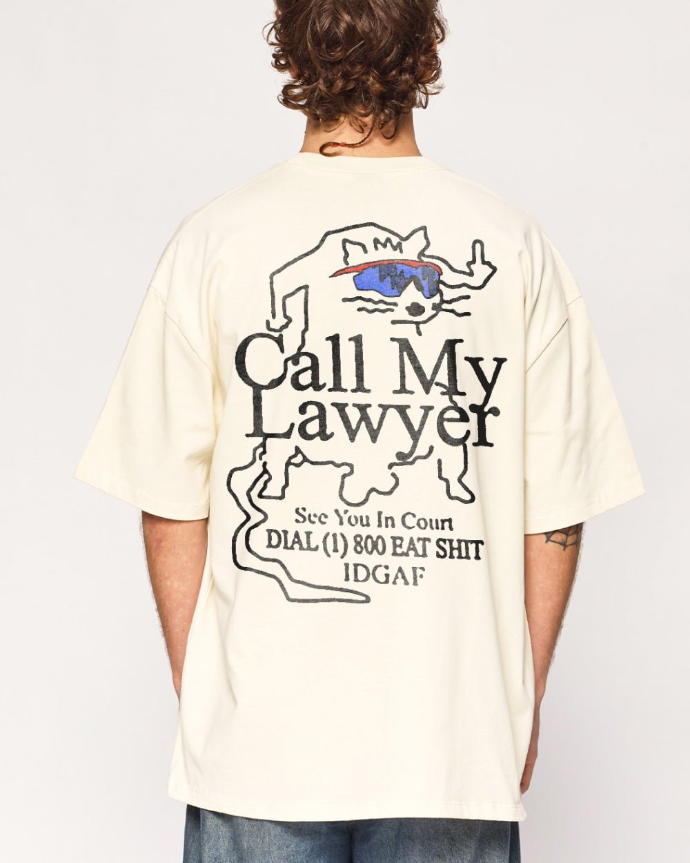 Call My Lawyer Oversized Graphic Tee Unisex 100% Combed Cotton Heavyweight 275gsm