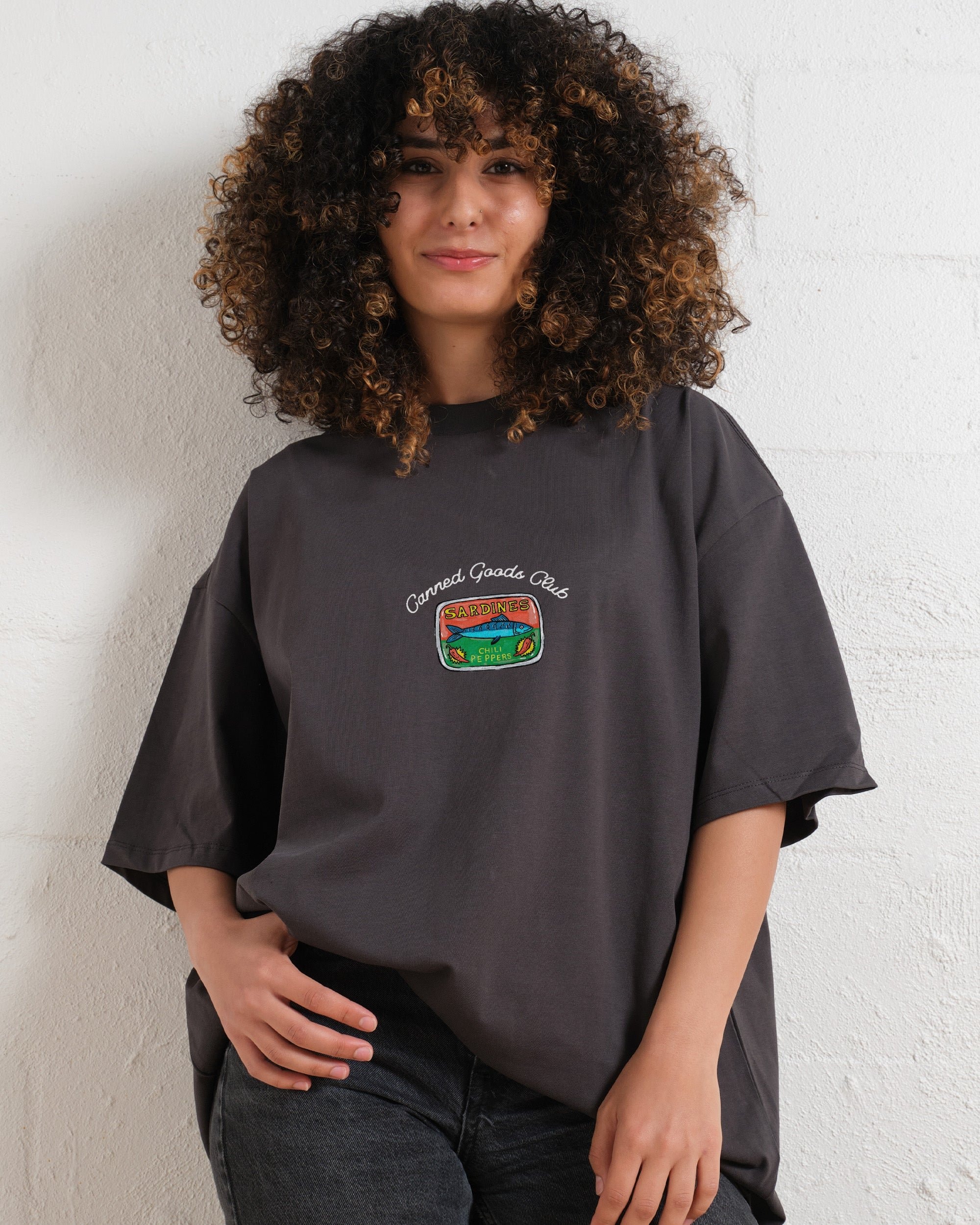 Threadheads Canned Goods Oversized Graphic Tee Unisex 90s Boxy Fit 100% Combed Cotton