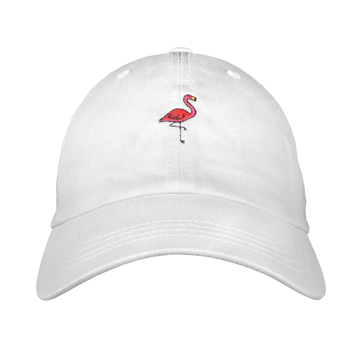 Flamingo Dad Hat - Embroidered Unstructured Cotton Twill Adjustable One Size