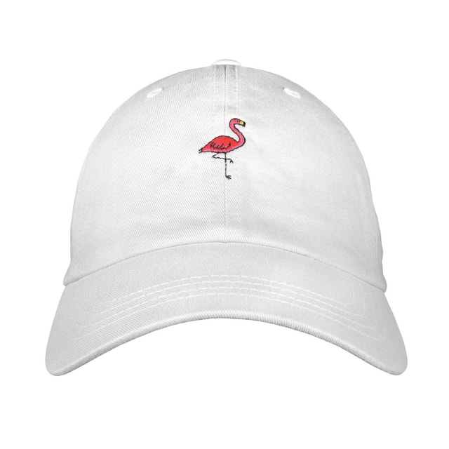 Flamingo Dad Hat - Embroidered Unstructured Cotton Twill Adjustable One Size