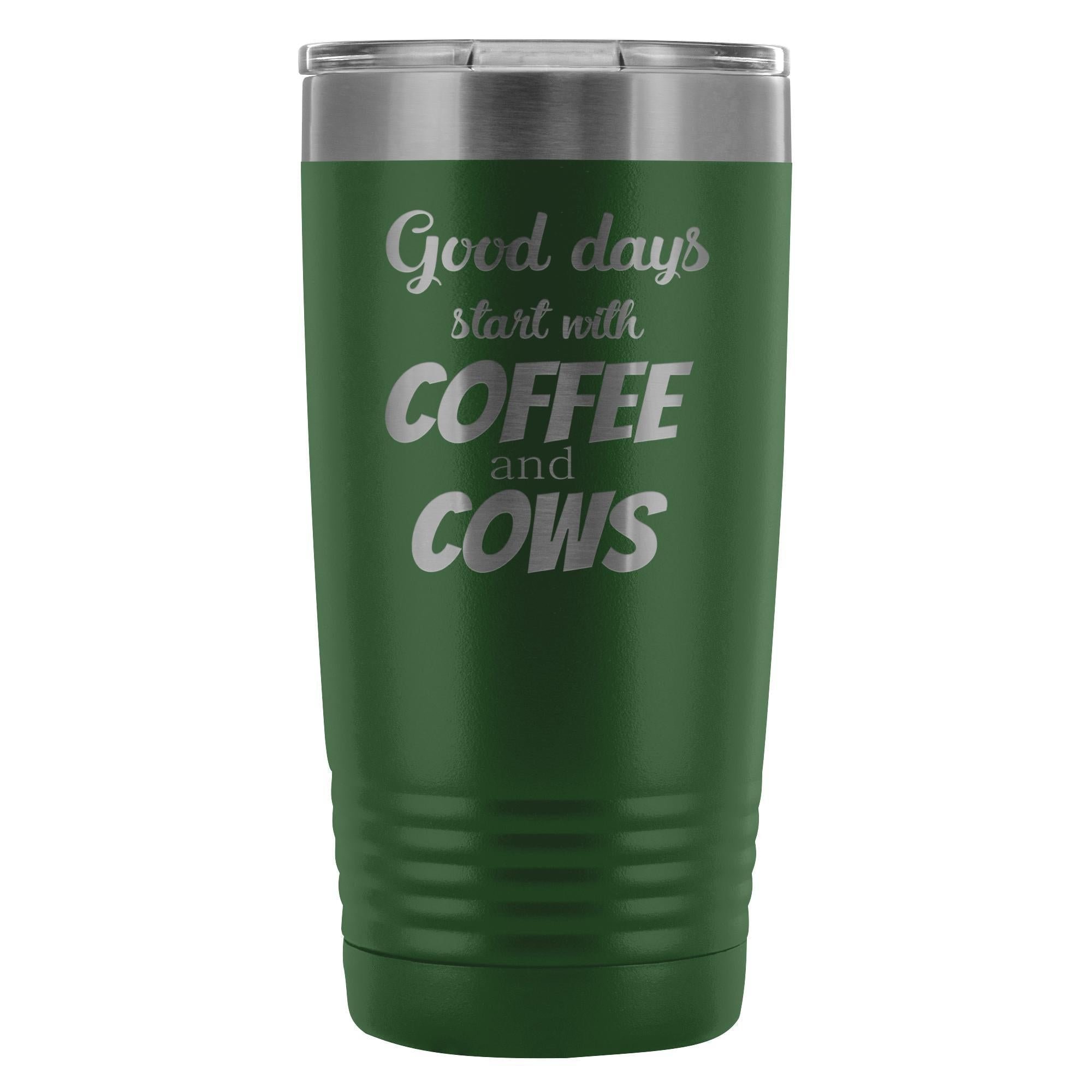 Coffee and Cows 20oz Vacuum Tumbler - Polar Camel Double Wall Insulated Stainless Steel
