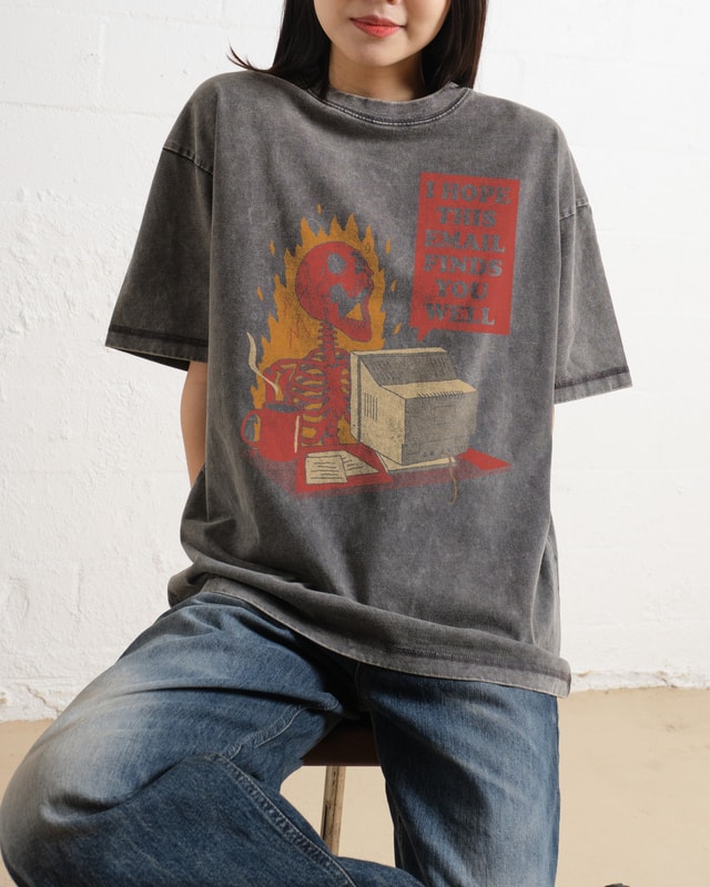 You Got Mail Oversized Graphic Tee Unisex 90s Boxy Fit 100% Combed Cotton Heavyweight