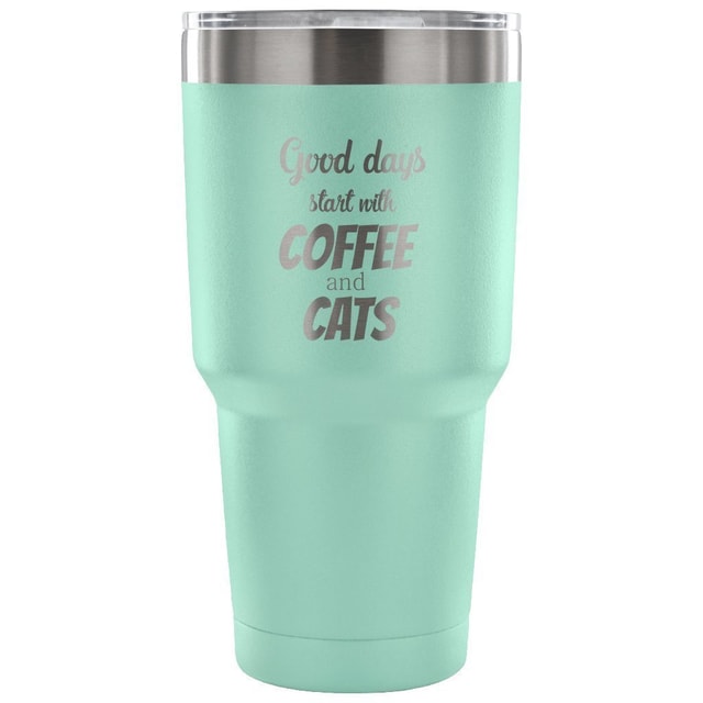 Coffee and Cats 30oz Vacuum Insulated Tumbler for Veterinarians