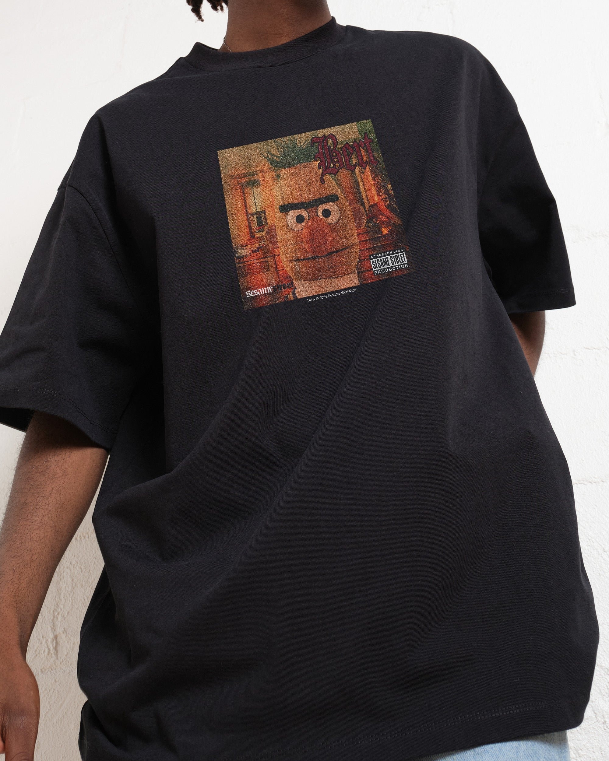 Bertmatic Oversized Sesame Street Graphic Tee Unisex 90s Boxy Fit 100% Combed Cotton