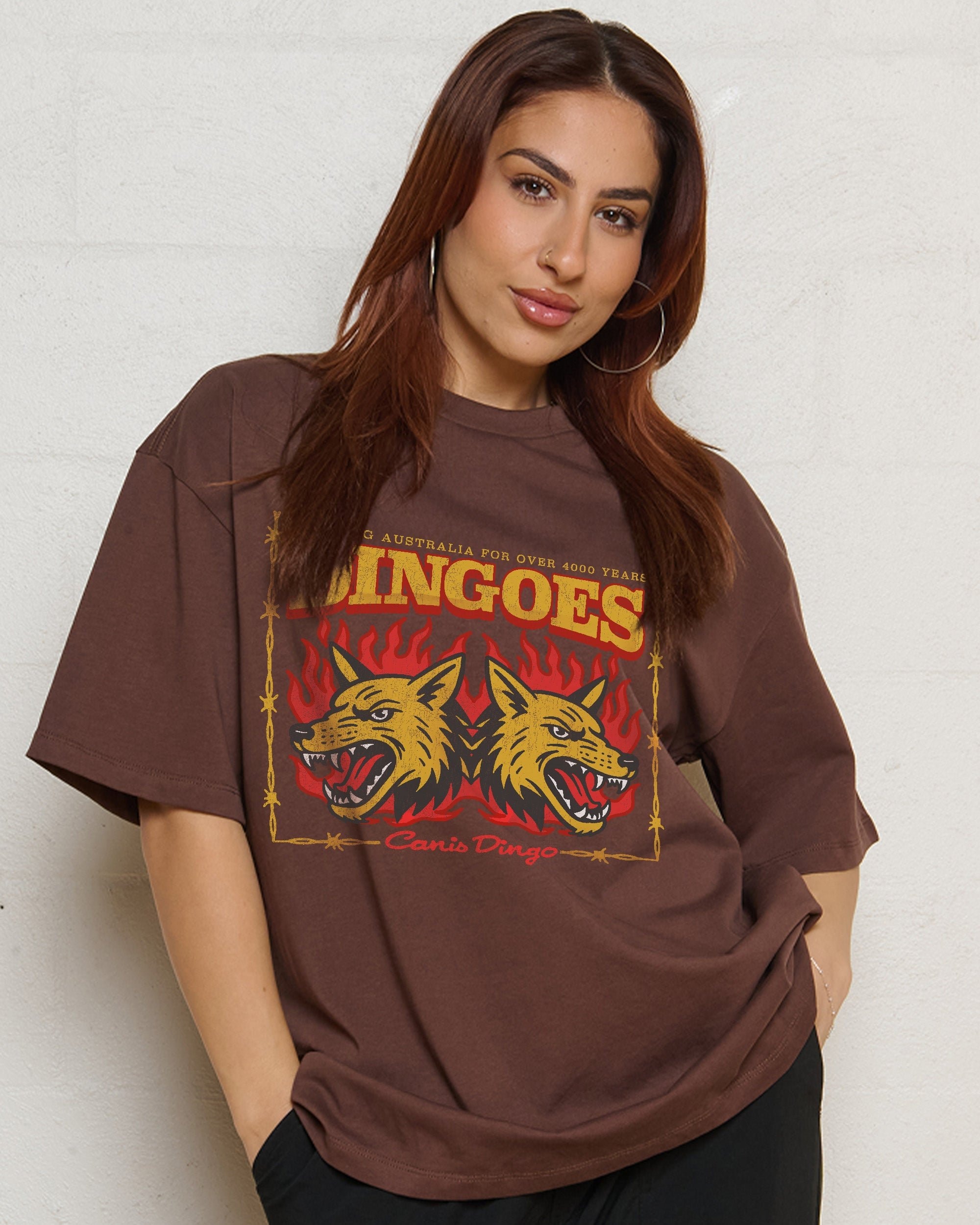 Territory Dingoes Oversized Graphic Tee Unisex T-Shirt - 100% Combed Cotton Heavyweight 275gsm