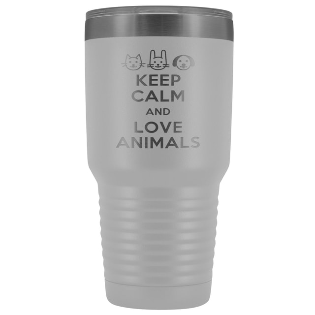 Keep Calm and Love Animals 30oz Vacuum Tumbler - Polar Camel Double Wall Insulated
