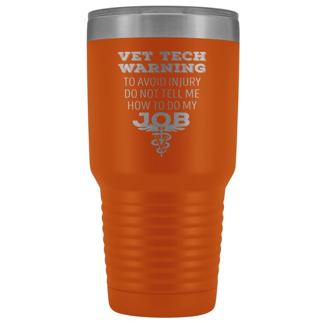 Vet Tech Warning 30oz Polar Camel Vacuum Tumbler - Stainless Steel Insulated