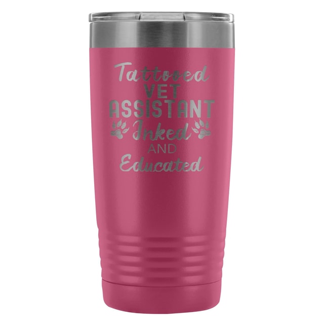 Vet Assistant Tattooed Inked and Educated 20oz Vacuum Tumbler by Polar Camel
