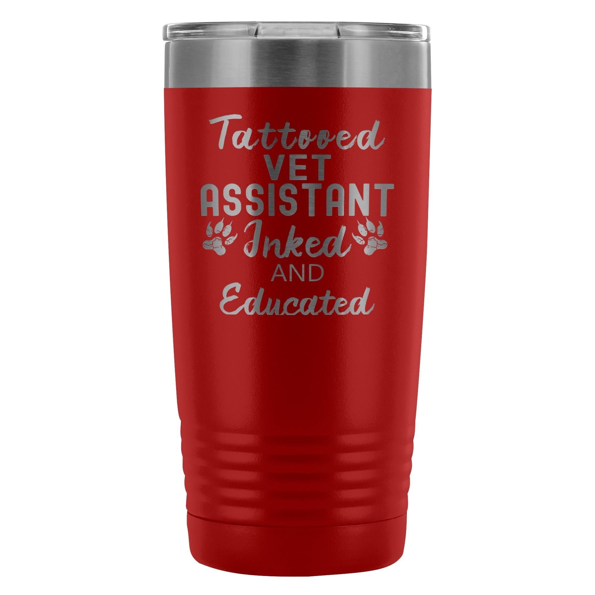 Vet Assistant Tattooed Inked and Educated 20oz Vacuum Tumbler by Polar Camel
