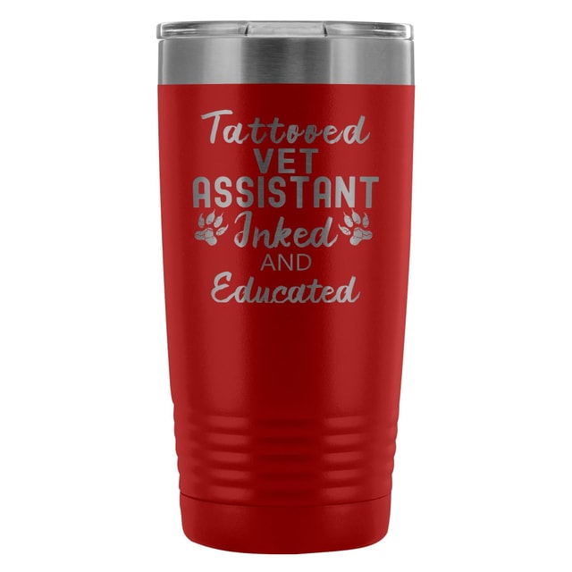 Vet Assistant Tattooed Inked and Educated 20oz Vacuum Tumbler by Polar Camel