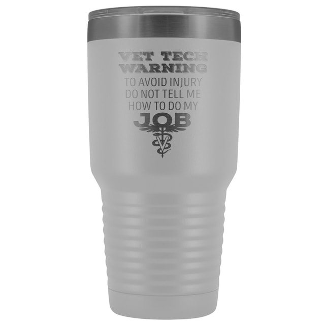 Vet Tech Warning 30oz Polar Camel Vacuum Tumbler - Stainless Steel Insulated