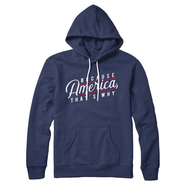 Because America That's Why Unisex Cotton Polyester Pullover Hoodie