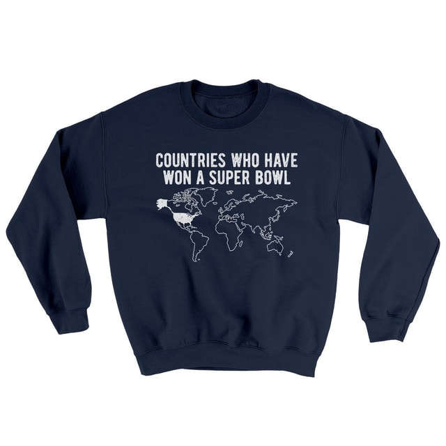 Countries Who Have Won A Super Bowl Ugly Sweater Crewneck Sweatshirt