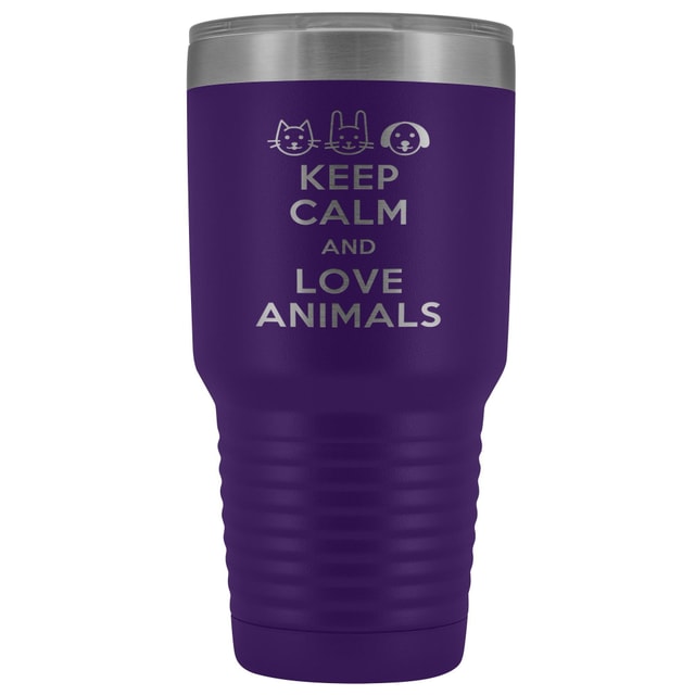 Keep Calm and Love Animals 30oz Vacuum Tumbler - Polar Camel Double Wall Insulated