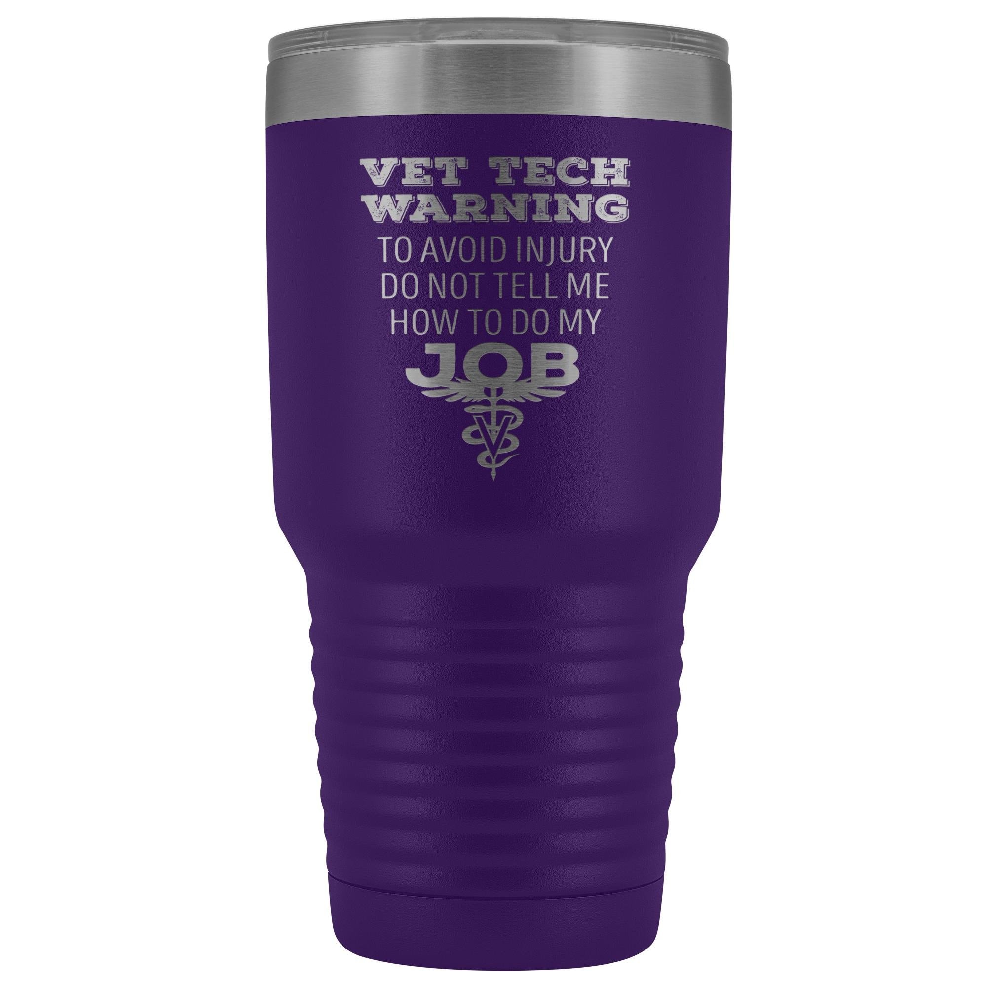 Vet Tech Warning 30oz Polar Camel Vacuum Tumbler - Stainless Steel Insulated