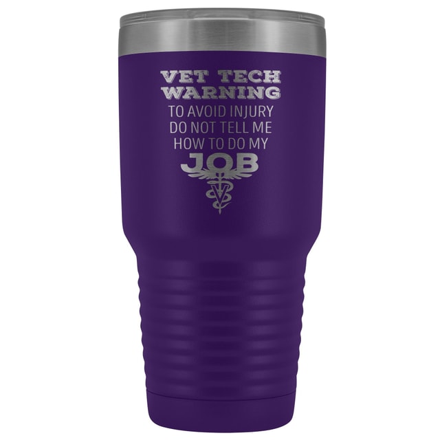 Vet Tech Warning 30oz Polar Camel Vacuum Tumbler - Stainless Steel Insulated