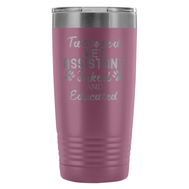 Vet Assistant Tattooed Inked and Educated 20oz Vacuum Tumbler by Polar Camel