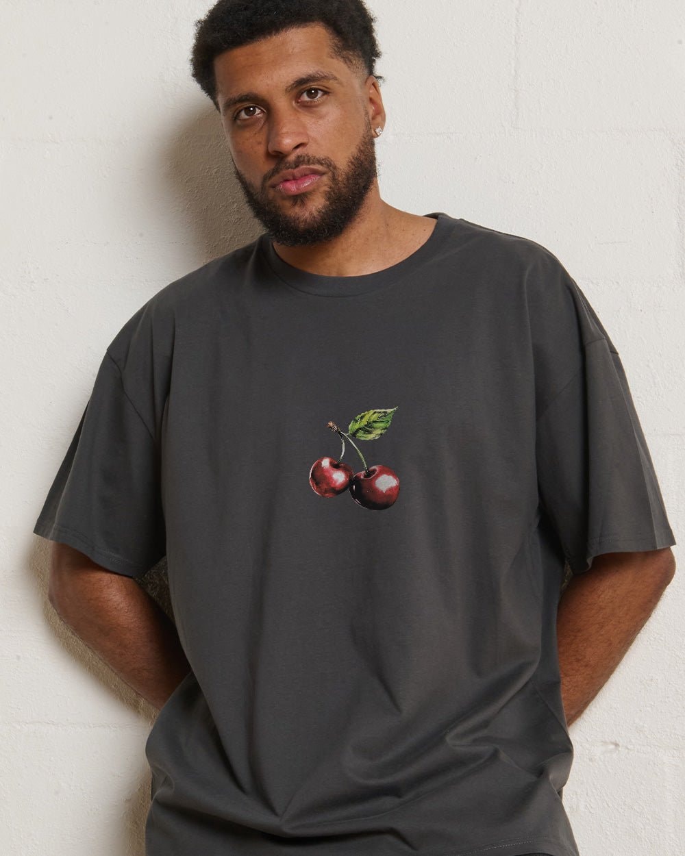 Cherry Drip Oversized Graphic Tee Unisex 90s Boxy Fit 100% Combed Cotton Threadheads