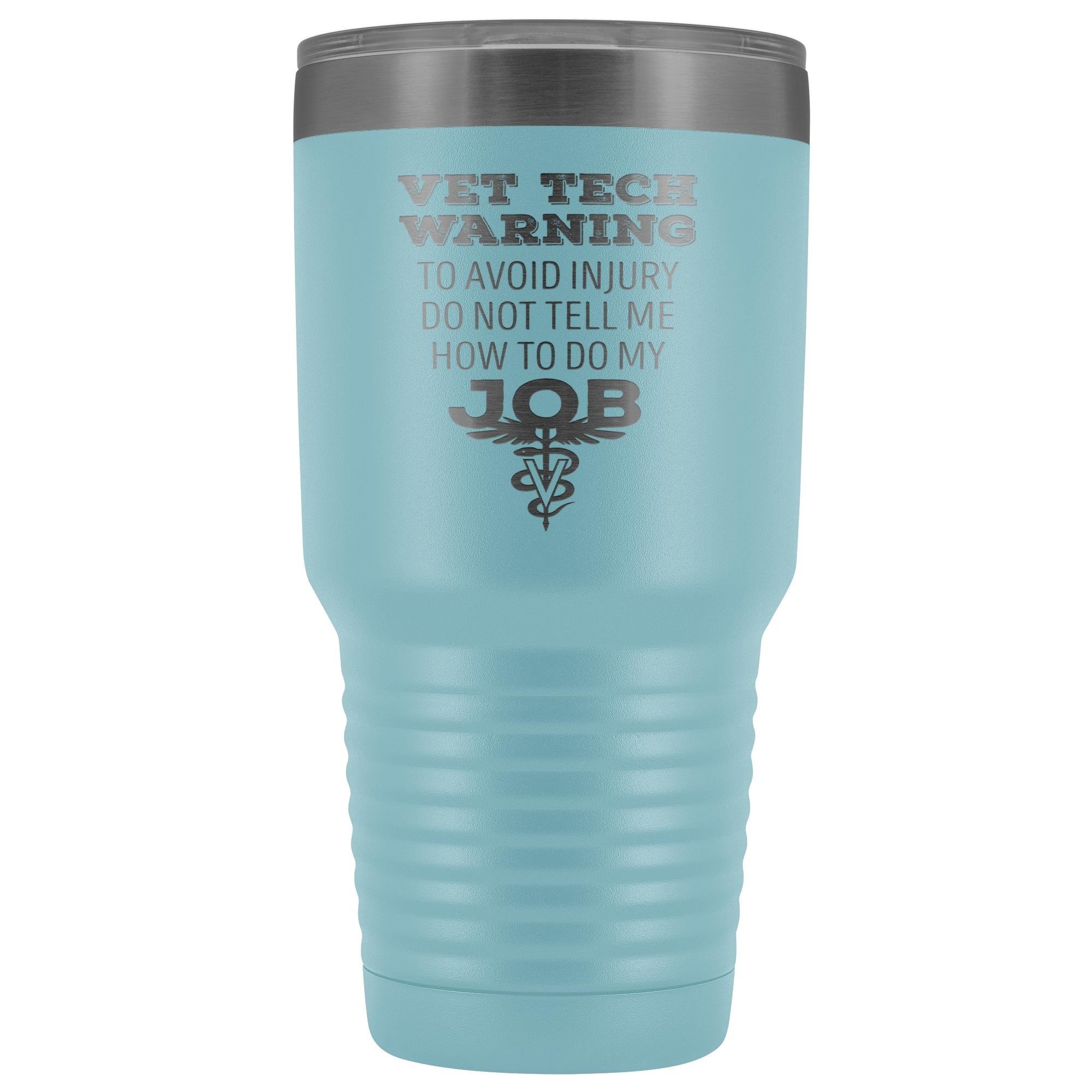 Vet Tech Warning 30oz Polar Camel Vacuum Tumbler - Stainless Steel Insulated