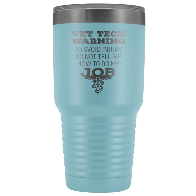 Vet Tech Warning 30oz Polar Camel Vacuum Tumbler - Stainless Steel Insulated