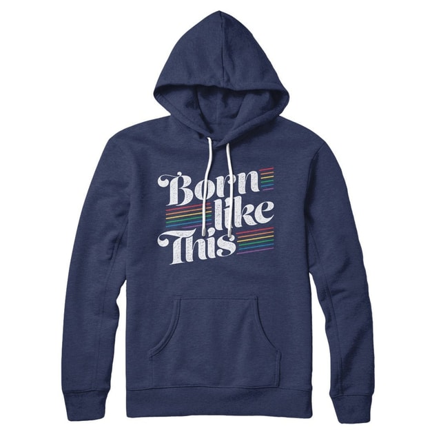 Born Like This Gay Pride Unisex Pullover Hoodie - Cotton Polyester Loose Fit
