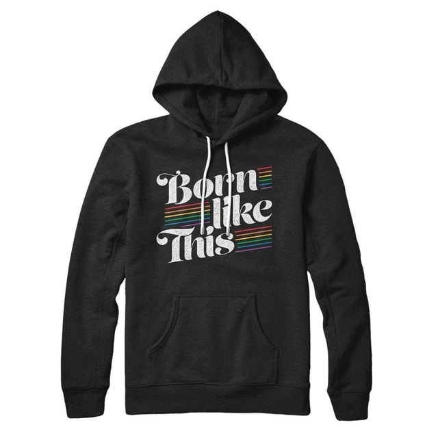 Born Like This Gay Pride Unisex Pullover Hoodie - Cotton Polyester Loose Fit