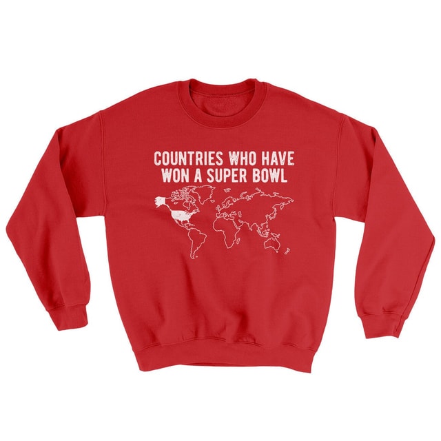 Countries Who Have Won A Super Bowl Ugly Sweater Crewneck Sweatshirt