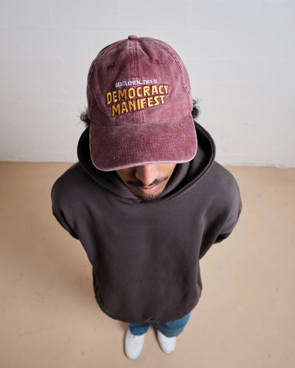 Democracy Manifest Acid Wash Cotton Hat - Embroidered Adjustable Unisex Cap