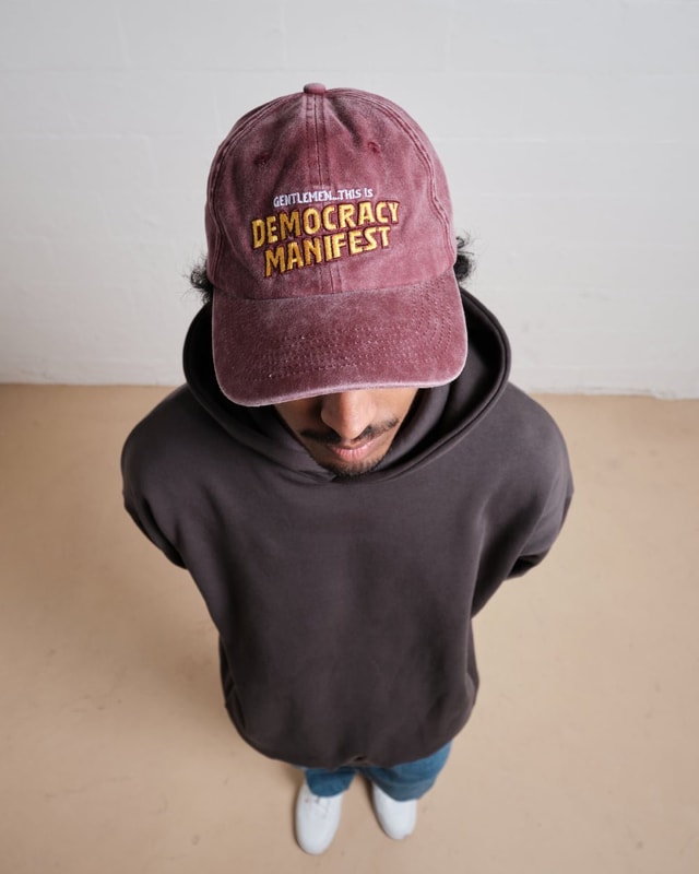 Democracy Manifest Acid Wash Cotton Hat - Embroidered Adjustable Unisex Cap