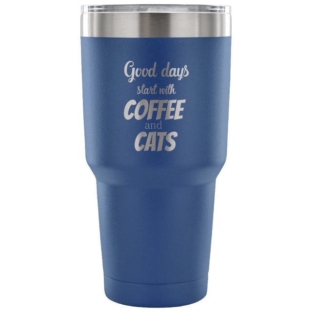 Coffee and Cats 30oz Vacuum Insulated Tumbler for Veterinarians