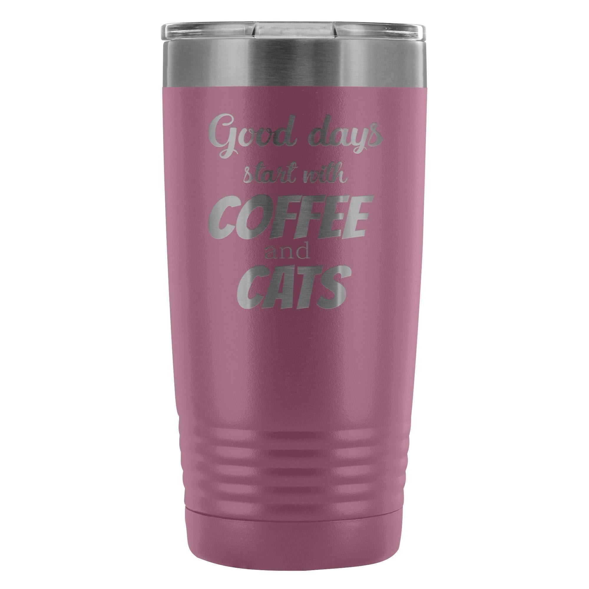 Coffee and Cats 20oz Vacuum Tumbler - Polar Camel Double Wall Insulated Stainless Steel