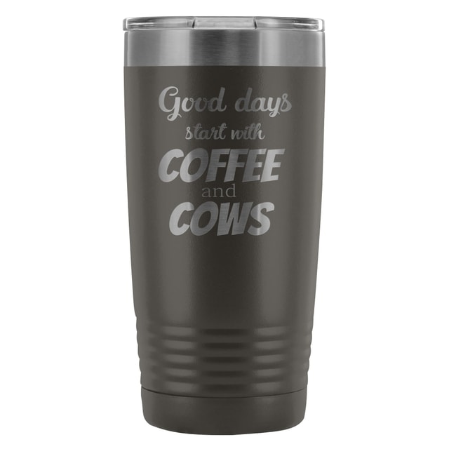 Coffee and Cows 20oz Vacuum Tumbler - Polar Camel Double Wall Insulated Stainless Steel